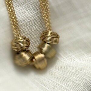 Amrita Singh Gold Mesh Chain Necklace with Sculptural Beads – Modern Luxe